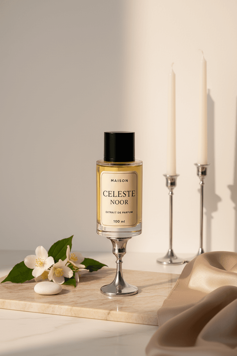 Maison Celeste - Noor Extrait de parfum in luxurious setting
